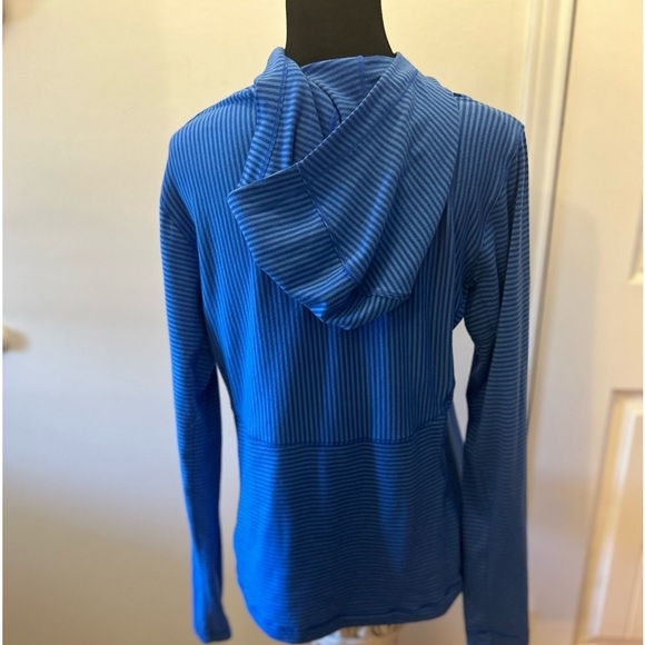 Columbia Omniwick Omnishade Hoodie L blue flaw tiny hole pilling 87 - Picture 2 of 12